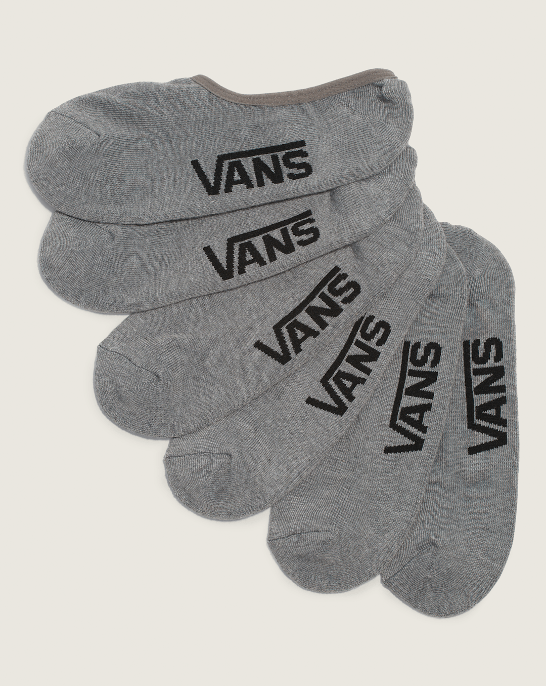 Women|Men Vans Classic No Show Socks 3-Pack in Heather Grey