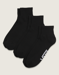 Women|Men Vans Classic Quarter Crew Socks 3-Pack in Black