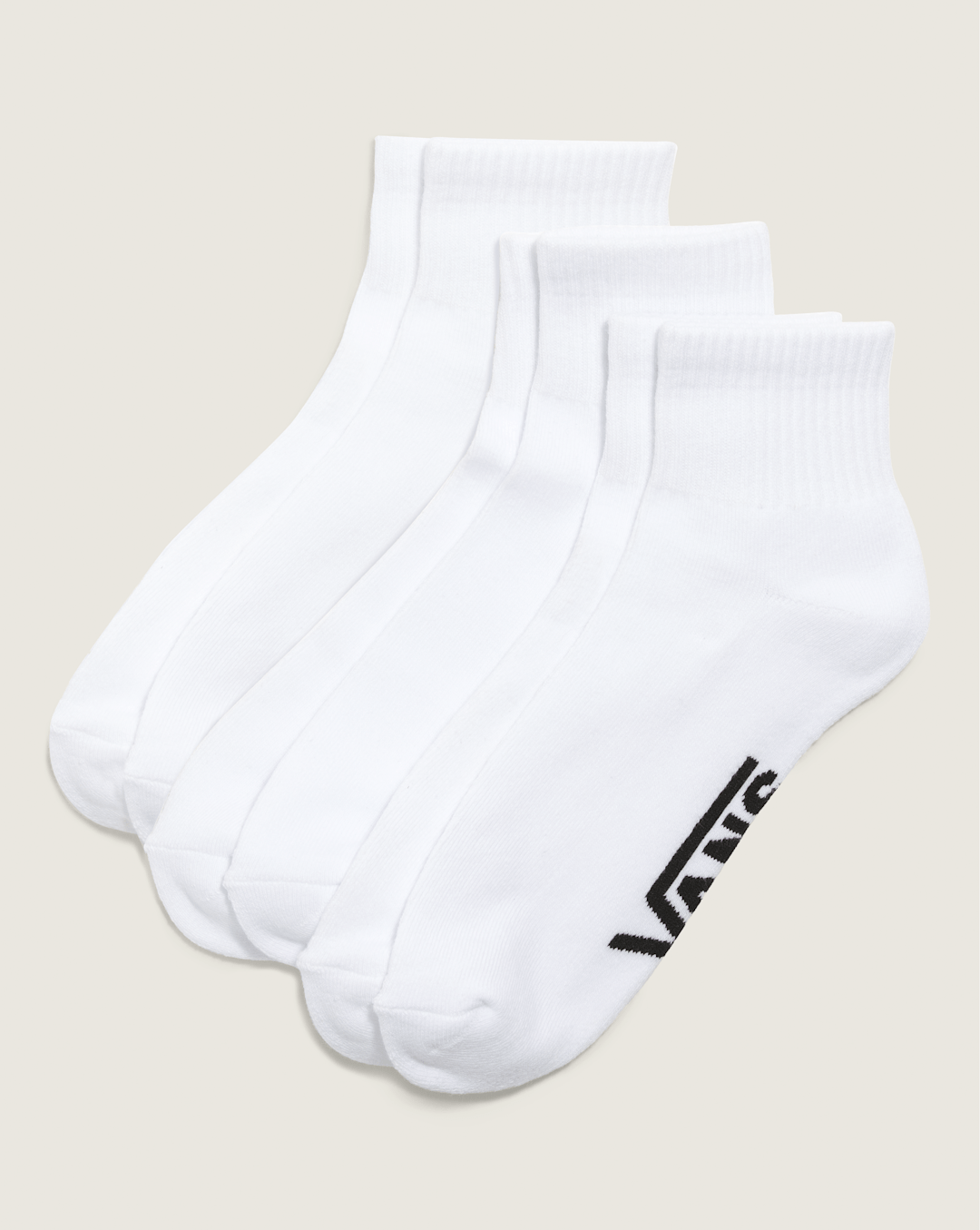 Women|Men Vans Classic Quarter Crew Socks 3-Pack in White