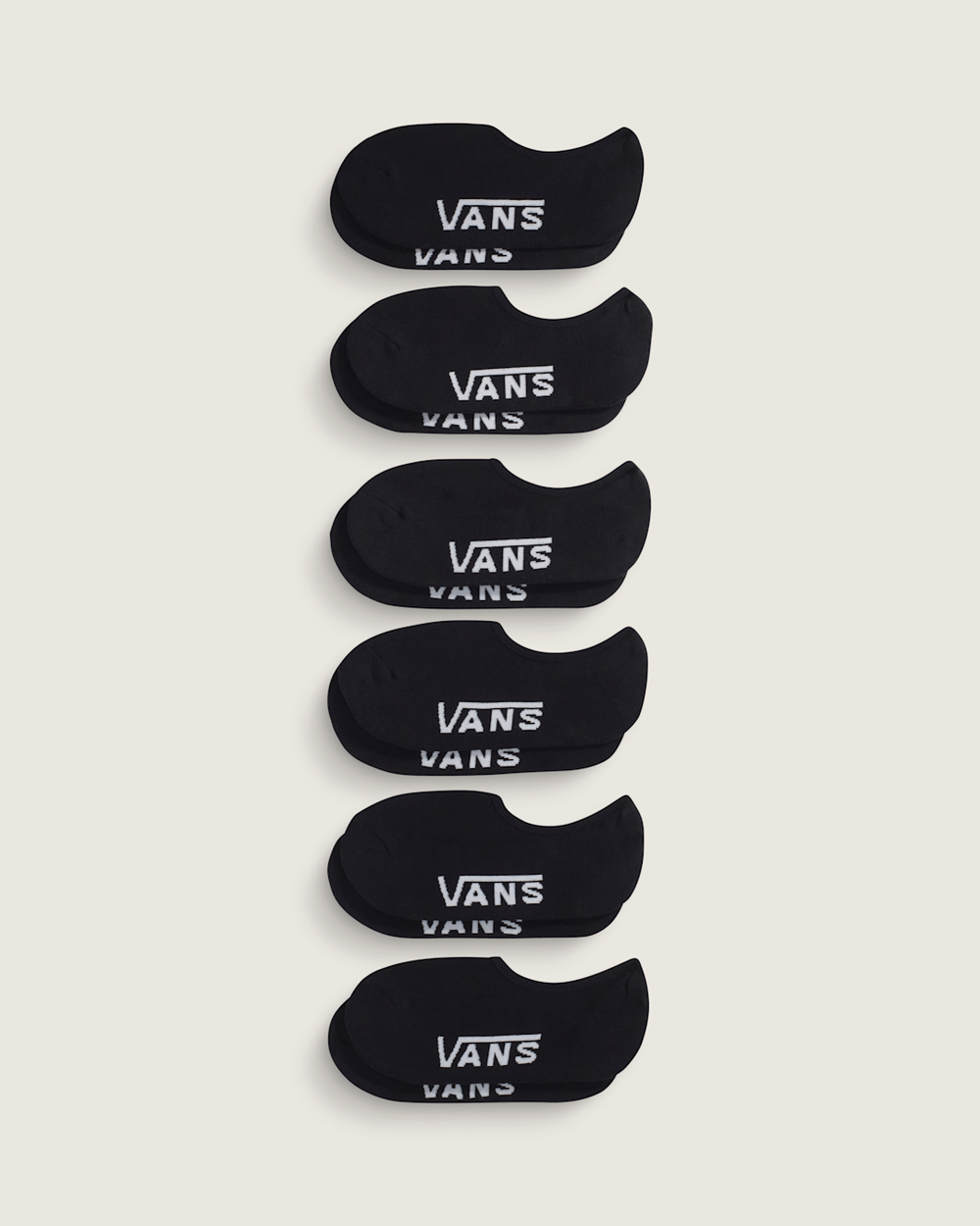 Women|Men Vans Classic No Show Socks 6-Pack in Black