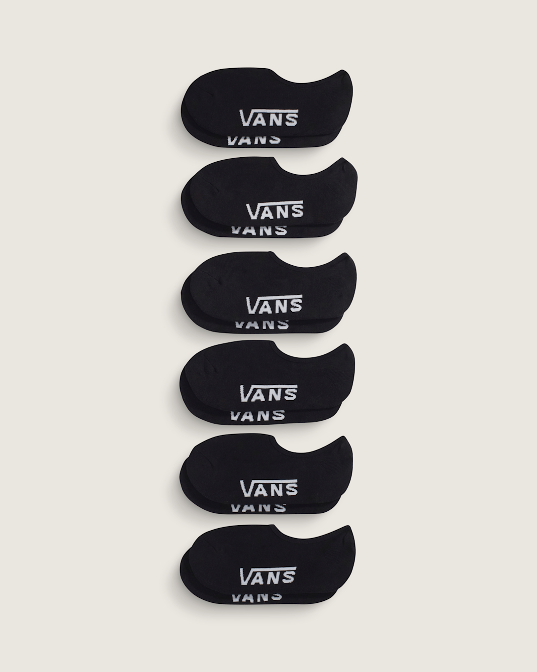 Women|Men Vans Classic No Show Socks 6-Pack in Black