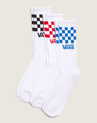 Women|Men Vans Classic Check Crew Socks 3-Pack in Checkerboard White