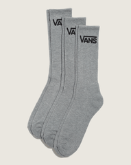 Women|Men Vans Classic Crew Socks 3-Pack in Heather Grey