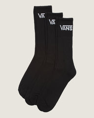 Women|Men Vans Classic Crew Socks 3-Pack in Black
