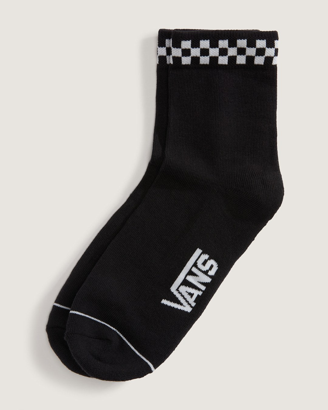 Women|Men Vans Peek-A-Check Half Crew Socks in Black
