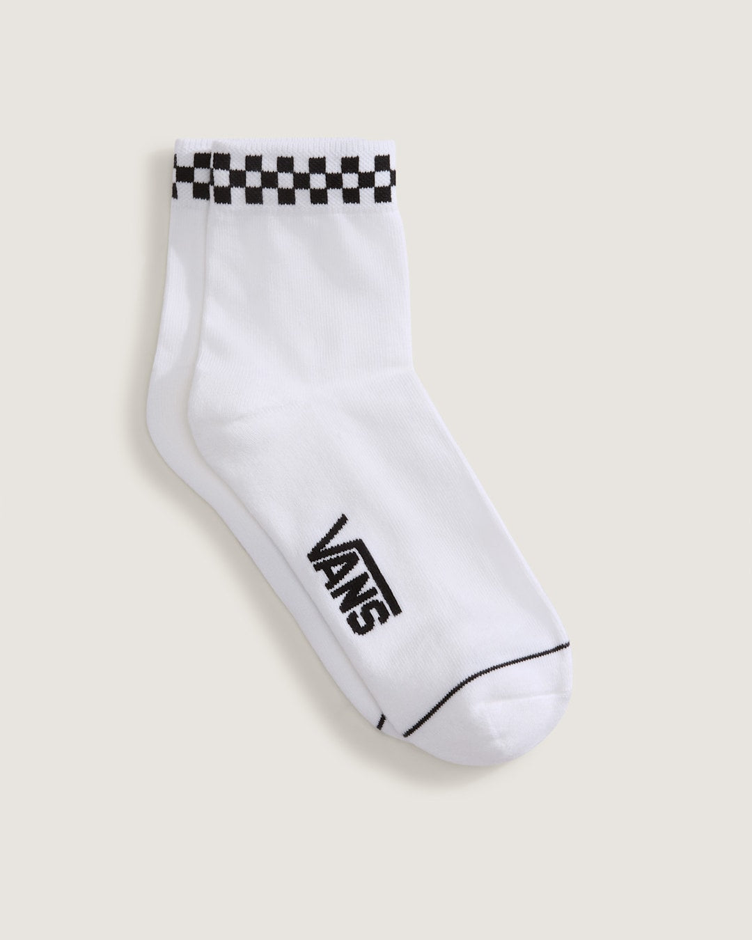 Women|Men Vans Peek-A-Check Half Crew Socks in White / Black