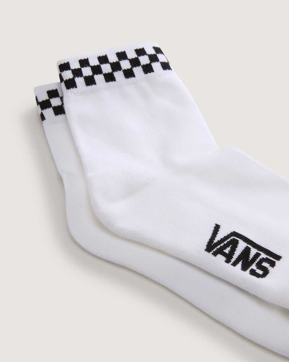 Women|Men Vans Peek-A-Check Half Crew Socks in White / Black