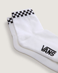 Women|Men Vans Peek-A-Check Half Crew Socks in White / Black