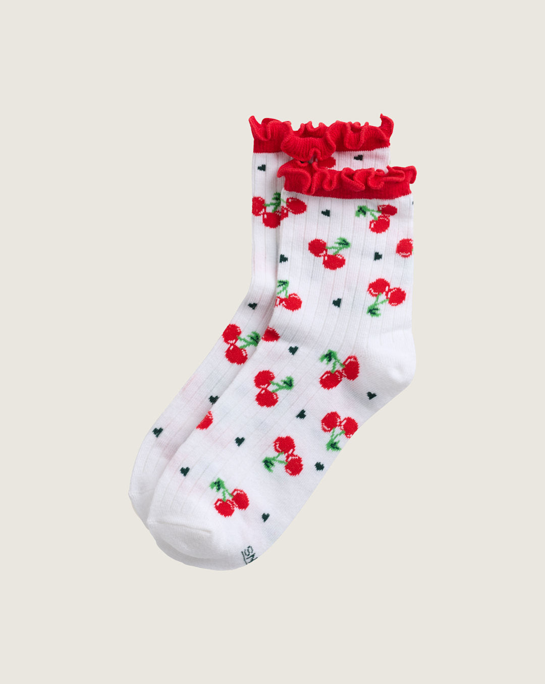 Women|Kids Vans Cherry Ditsy Lettuce Crew Socks in Red