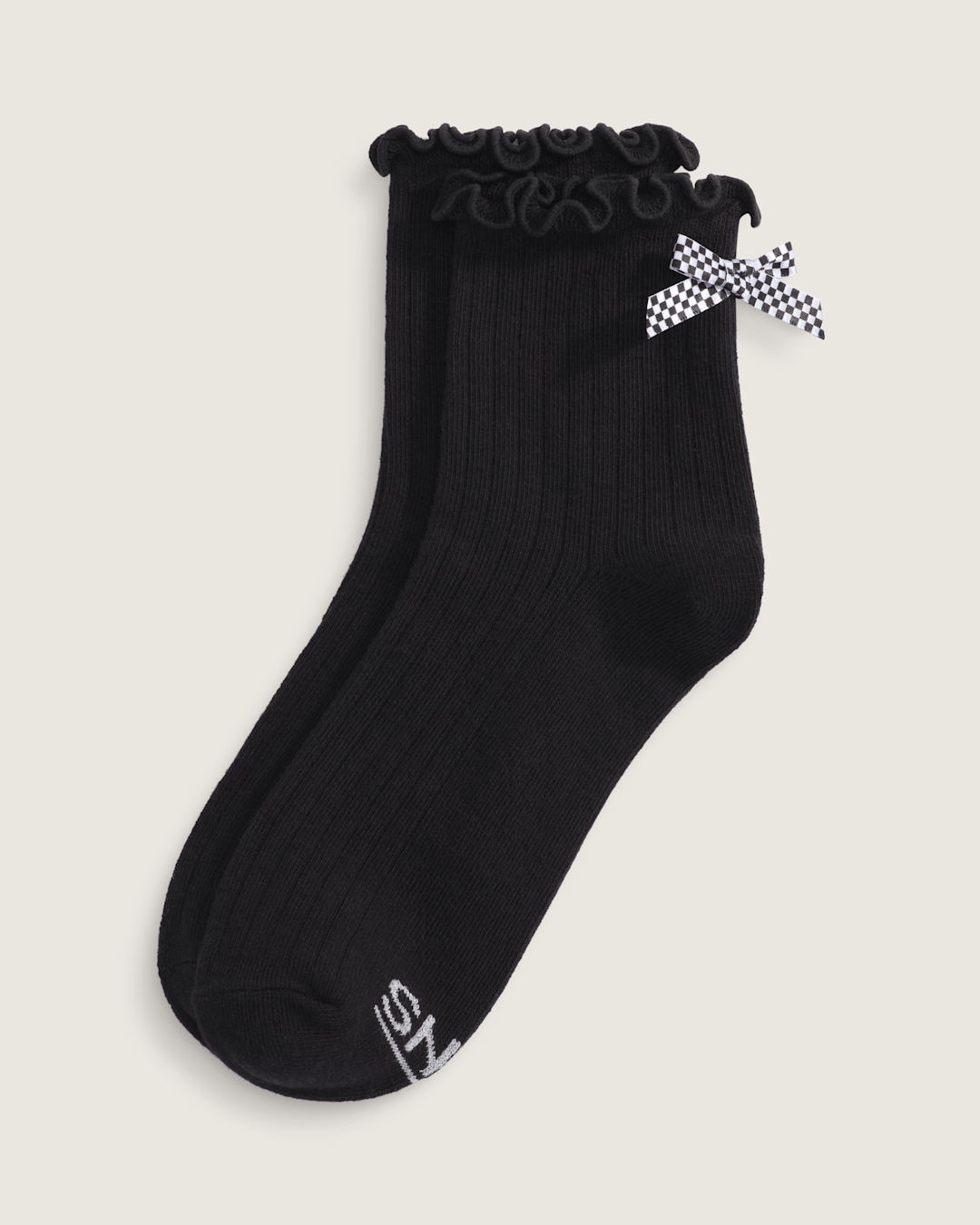 Women Vans Bow Back Crew Socks in Black
