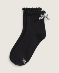 Women Vans Bow Back Crew Socks in Black