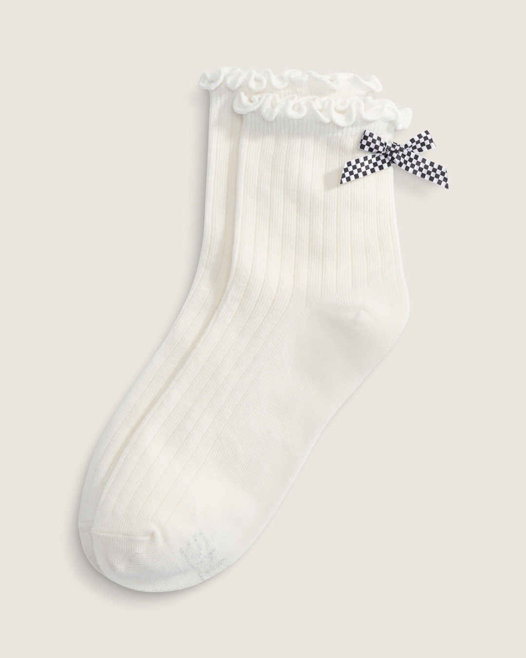 Women Vans Bow Back Crew Socks in Marshmallow White