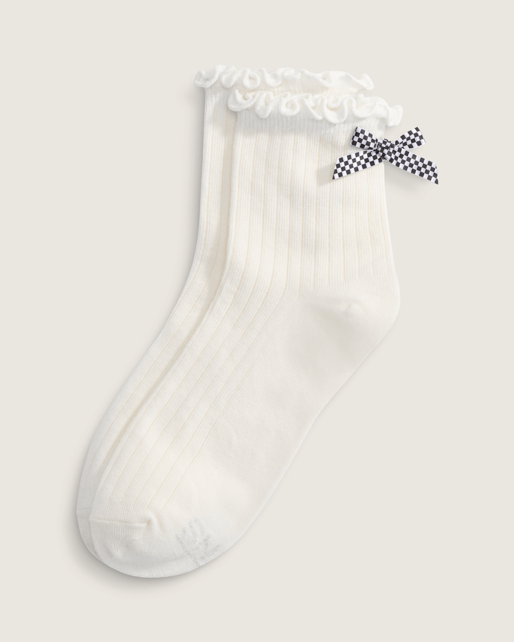 Women Vans Bow Back Crew Socks in Marshmallow White