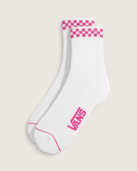 Women Vans Peek-A-Check Half Crew Socks in Raspberry Rose Pink
