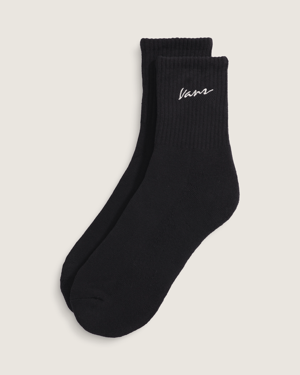 Women|Men Vans Classic Script Half Crew Socks in Black