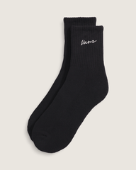 Women|Men Vans Classic Script Half Crew Socks in Black