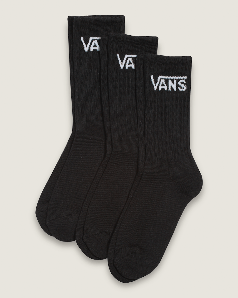Women|Kids Vans Kids Classic Crew Socks 3-Pack in Black
