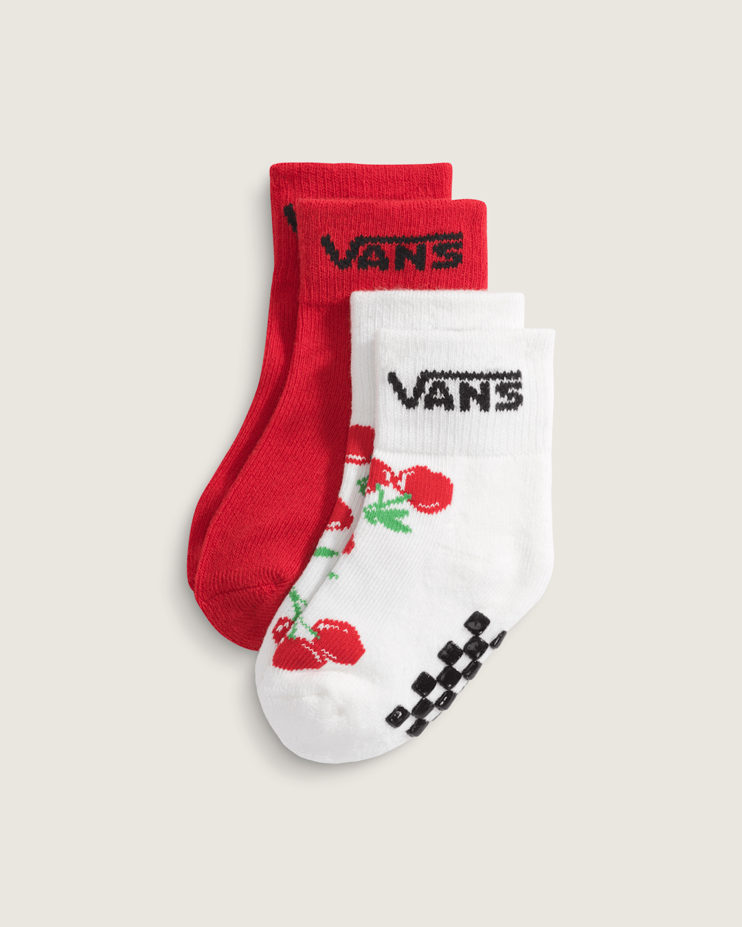 Women|Kids Vans Kids Classic Crew Socks 2-Pack in Racing Red