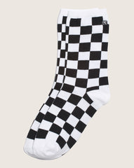Women|Men Vans Ticker Crew Socks in Checkerboard Black / White