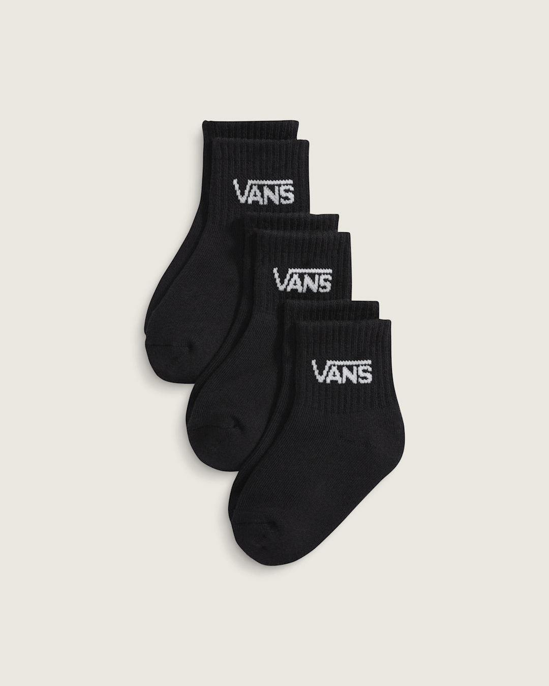 Women|Kids Vans Kids Classic Crew Socks 3-Pack in Black