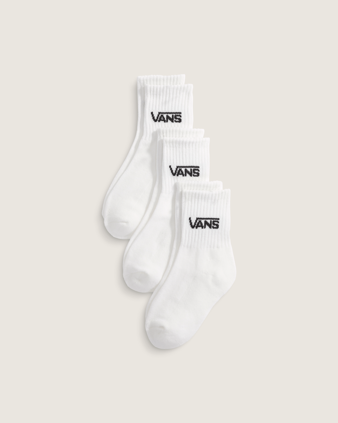 Women|Kids Vans Kids Classic Crew Socks 3-Pack in White