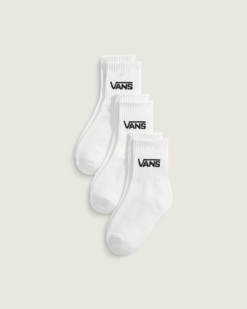 Women|Kids Vans Kids Classic Crew Socks 3-Pack in White