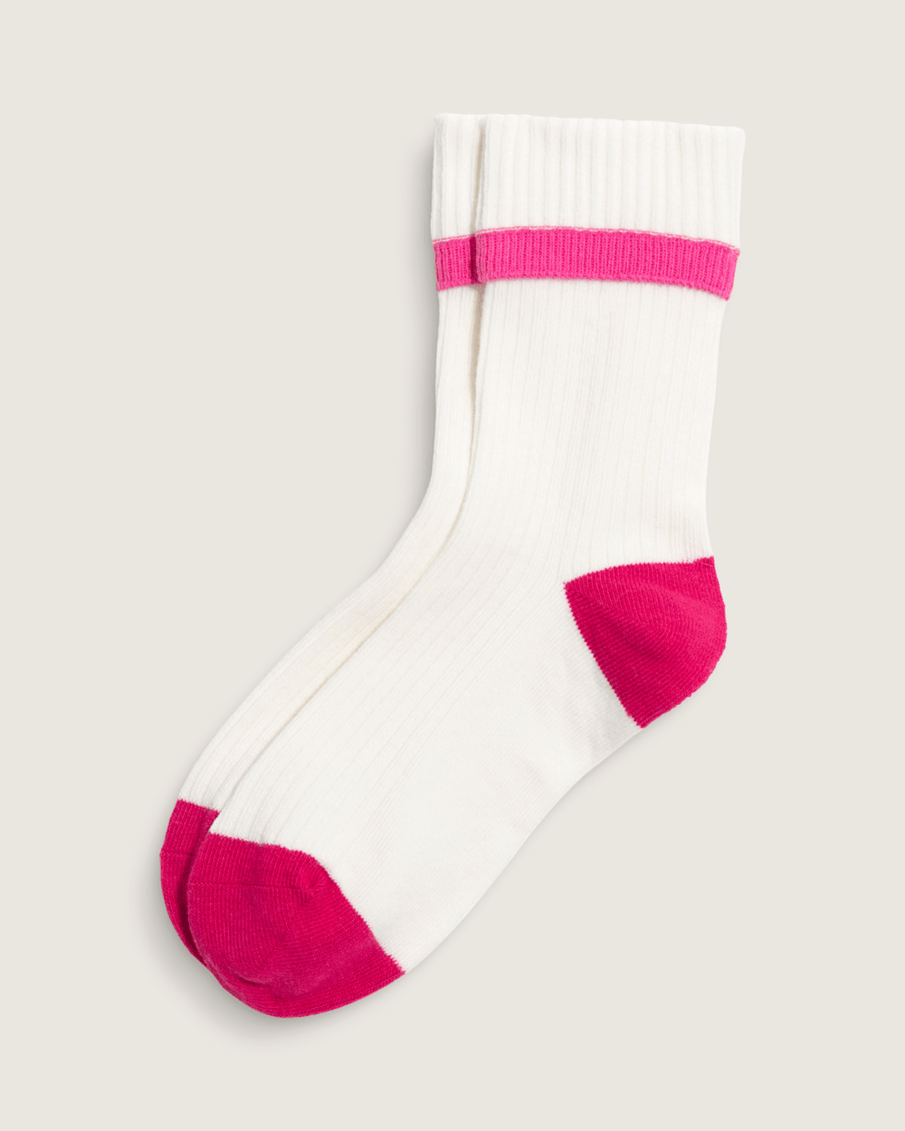 Women Vans Cuff It Half Crew Socks in White / Pink