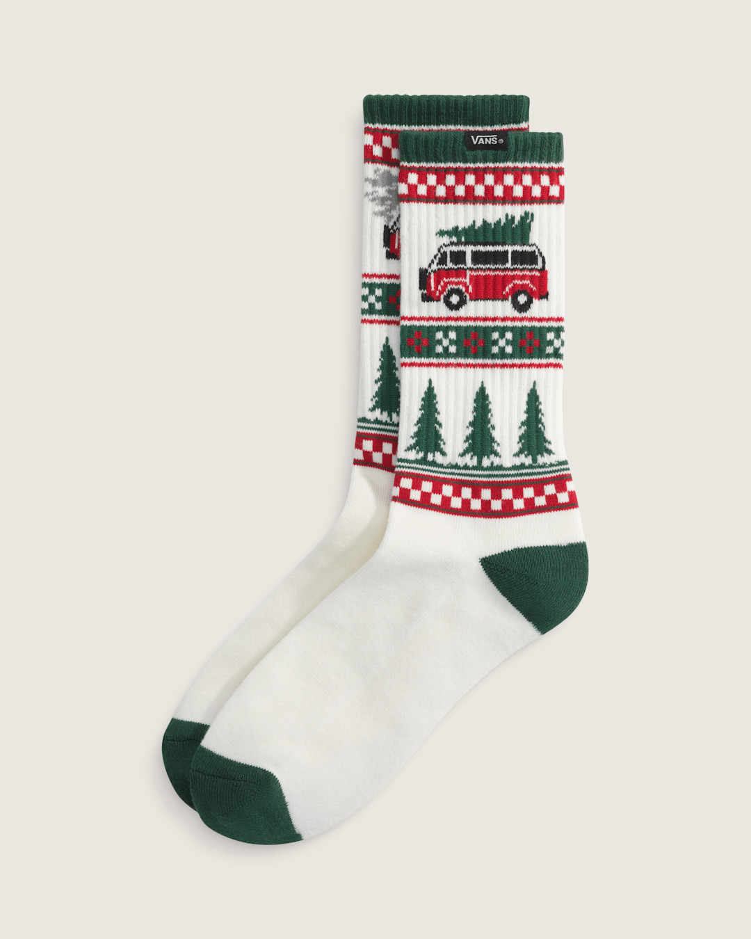 Women|Men Vans Winter Family Trip Crew Socks in Marshmallow White