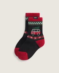 Women|Kids Vans Toddler Winter Family Trip Crew Socks in Black