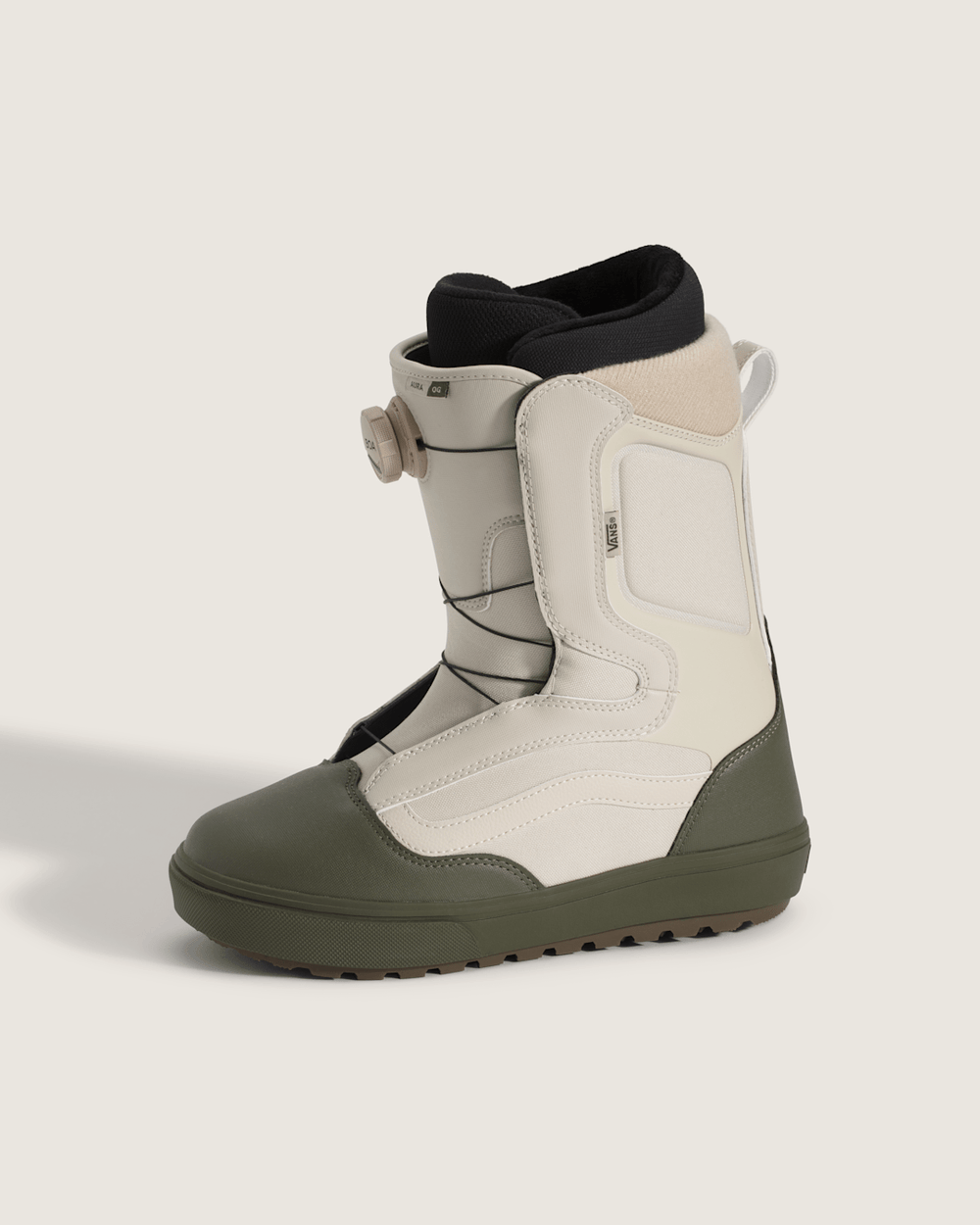 Women|Men Vans Aura OG Snowboard Boot in Grape Leaf Green / Oatmeal Beige