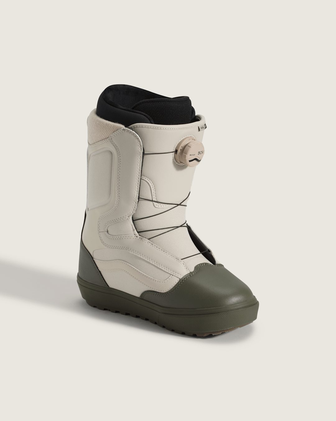 Women|Men Vans Aura OG Snowboard Boot in Grape Leaf Green / Oatmeal Beige