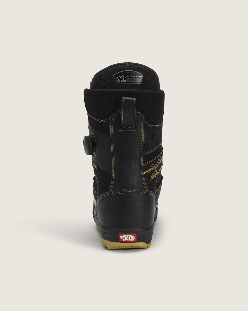 Women|Men Vans Invado Pro X Rene Rinnekangas Snowboard Boot in Black / Gold Yellow