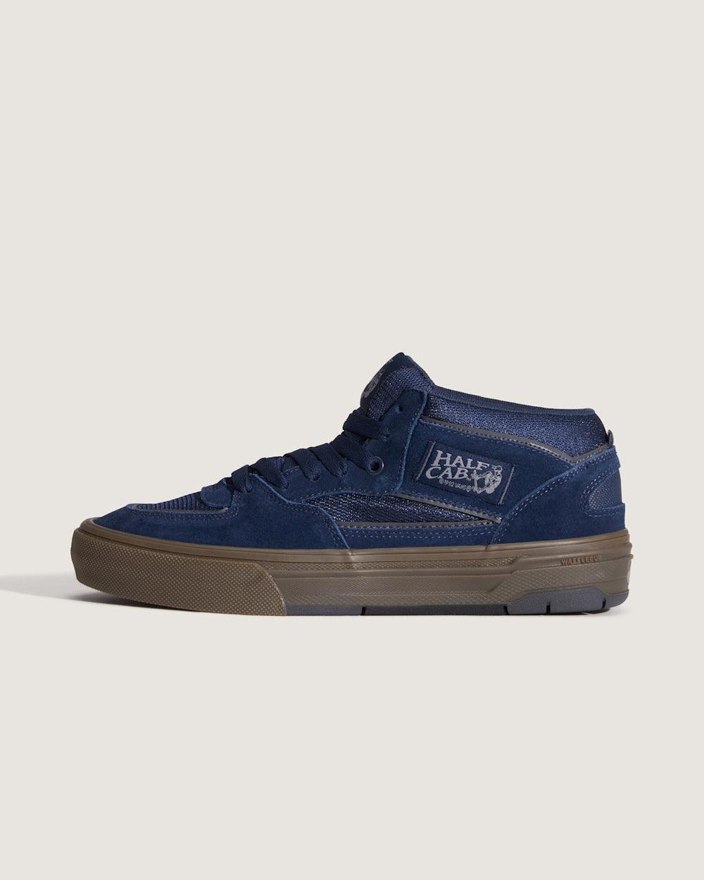 Women|Men Vans Skate Half Cab Wafflecup Shoe in Gum Navy Blue
