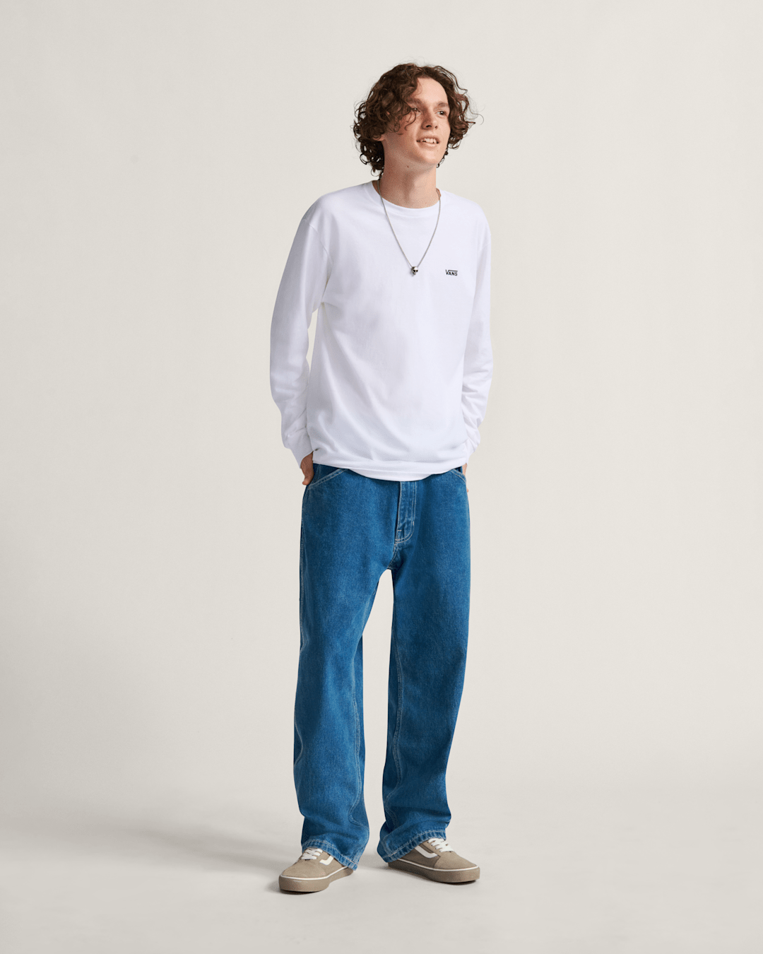 Women|Men Vans Skate Check-5 Loose Denim Pants in Vintage Indigo Blue
