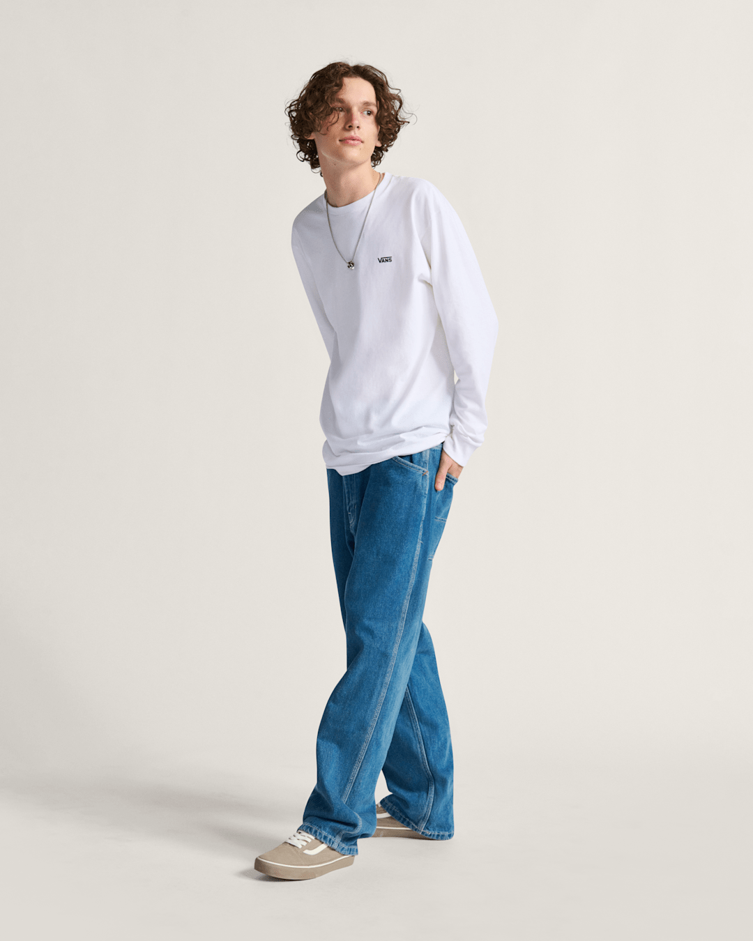 Women|Men Vans Skate Check-5 Loose Denim Pants in Vintage Indigo Blue