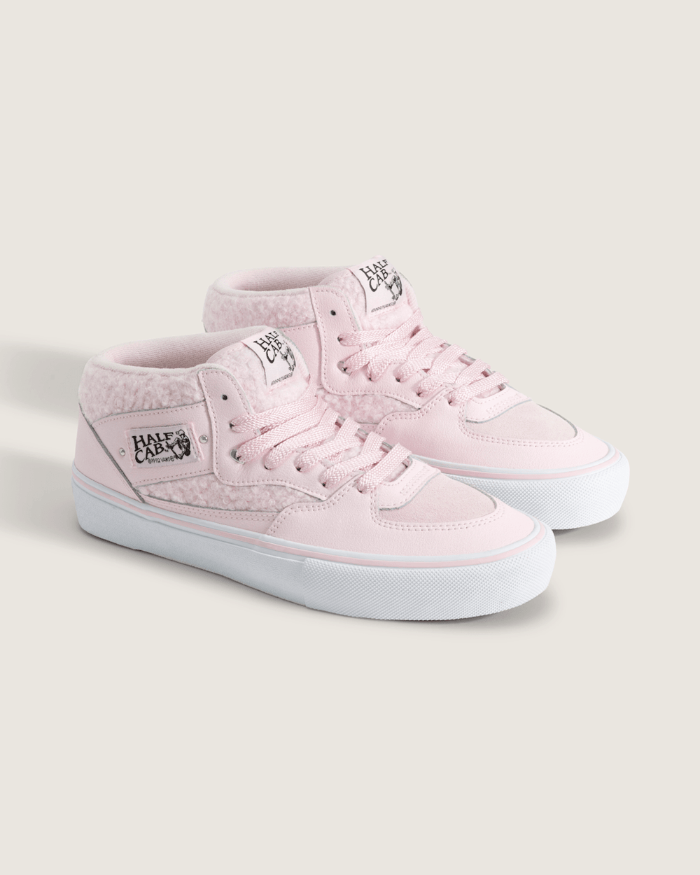 Women|Men Vans Skate Half Cab Shoe in Pink / White