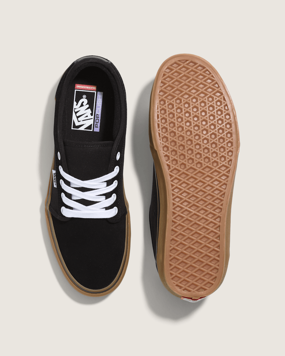 Women|Men Vans Skate Chukka Low Black/Black/Gum Skate Shoe