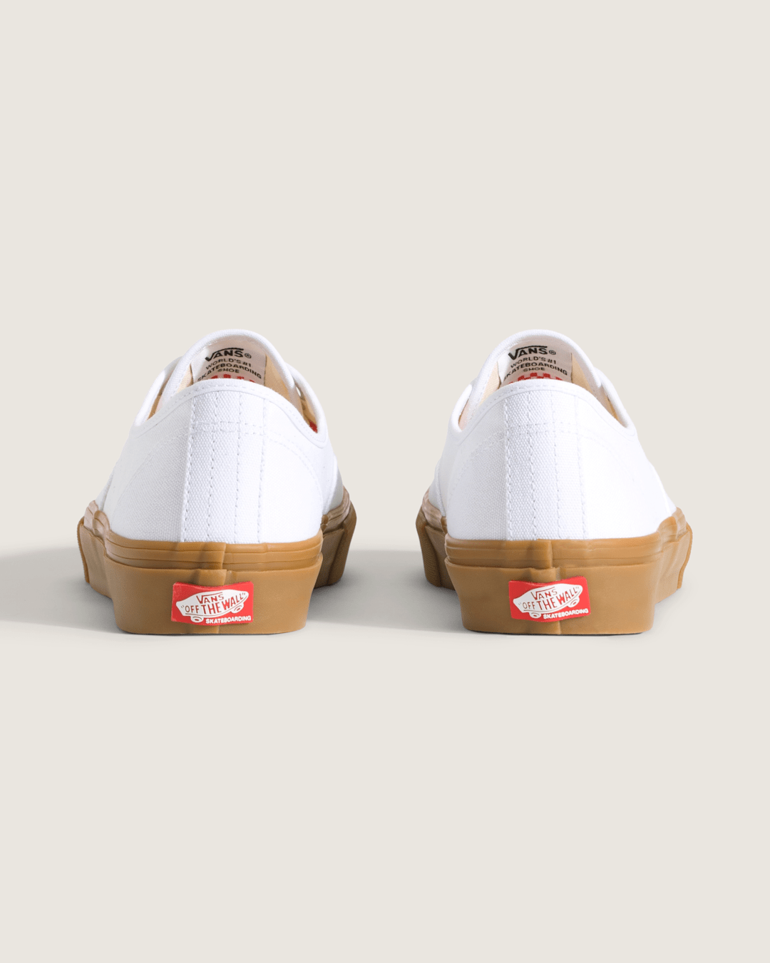 Women|Men Vans Skate Authentic Gum Shoe in White