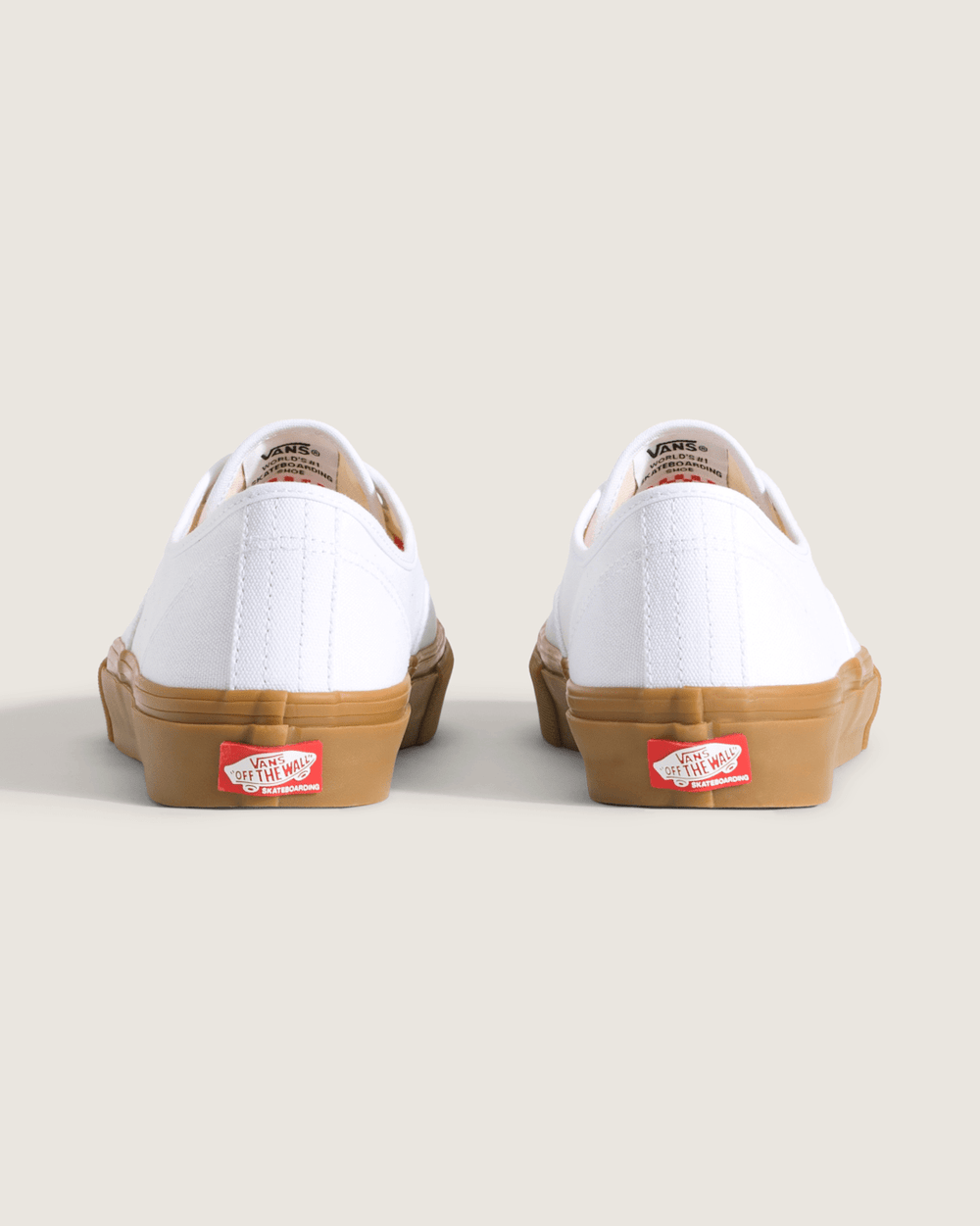 Women|Men Vans Skate Authentic Gum Shoe in White