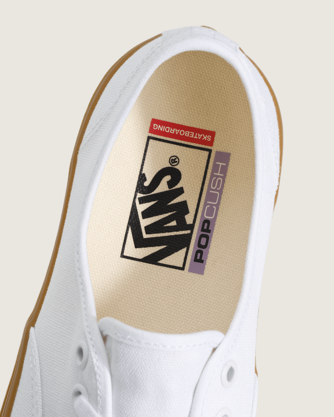 Women|Men Vans Skate Authentic Gum Shoe in White
