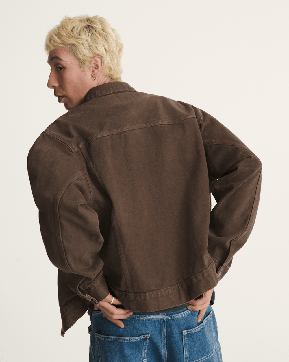 Women|Men Vans Skate Garage Denim Jacket in Coal Brown
