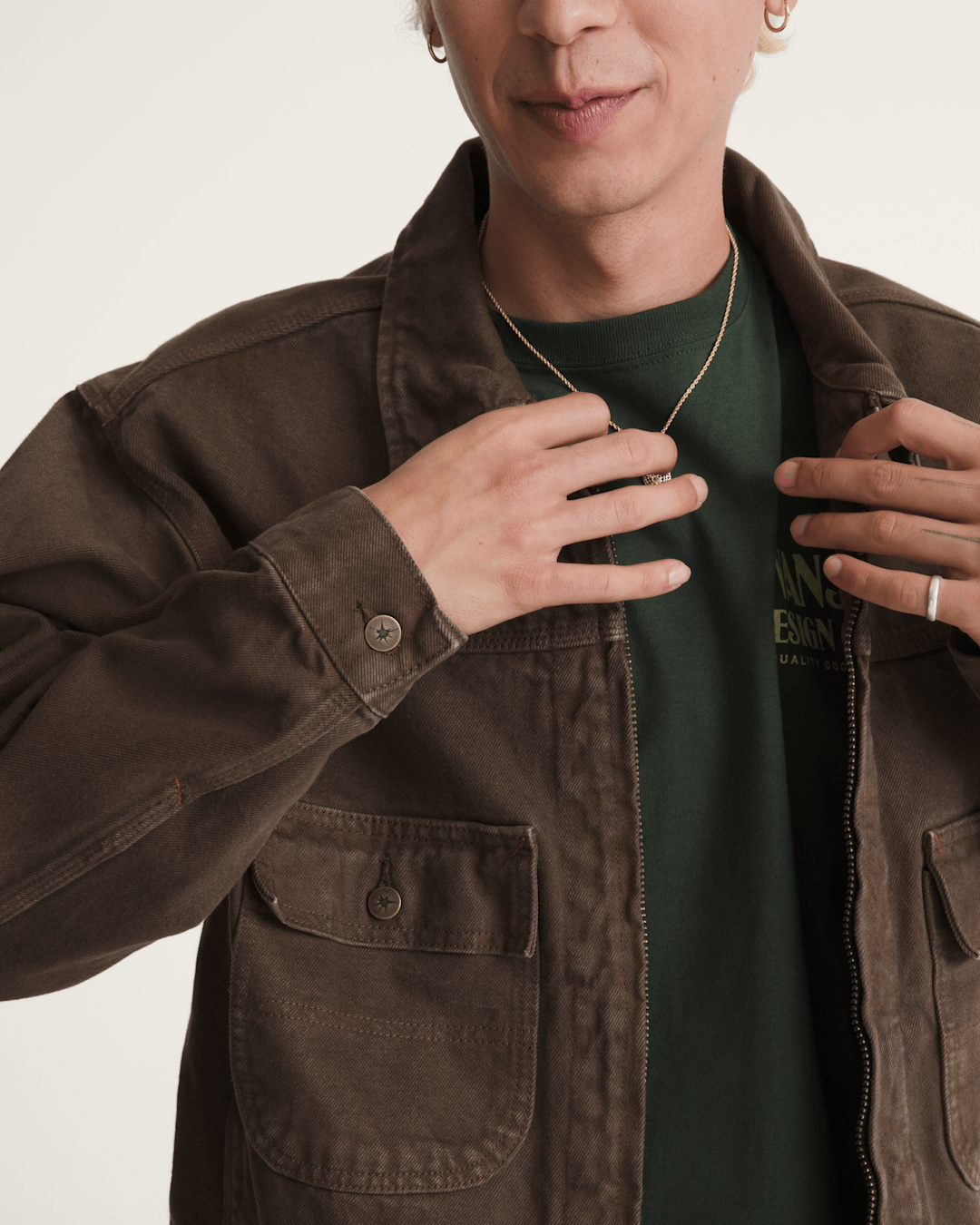 Women|Men Vans Skate Garage Denim Jacket in Coal Brown