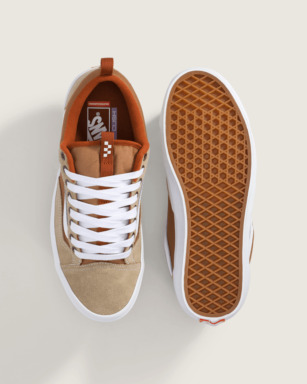 Women|Men Vans Skate Old Skool 36+ Shoe in Khaki Brown / Burnt Orange