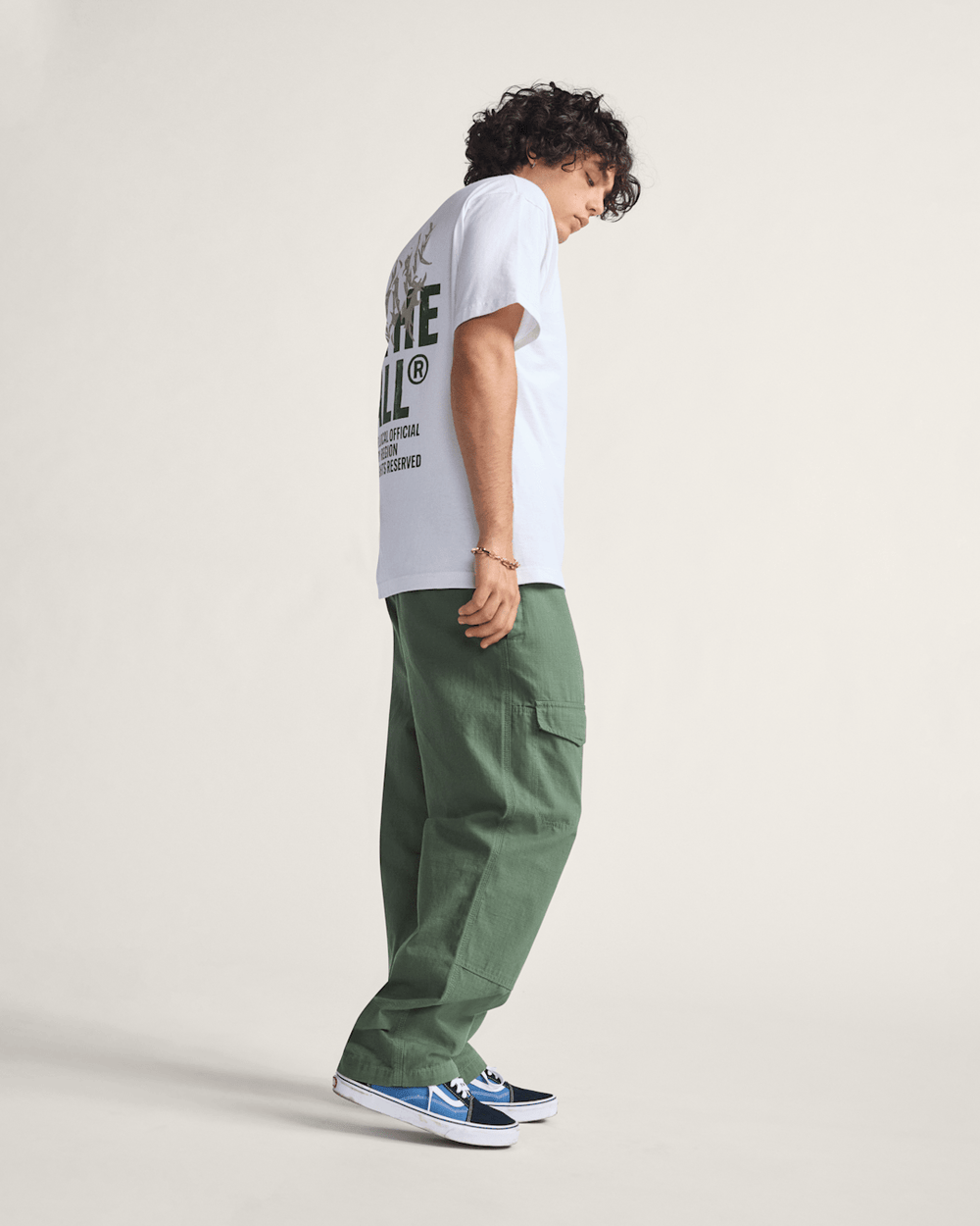 Women|Men Vans Skate Loose Cargo Pants by Atiba Jefferson in Atiba Pine Forest Green