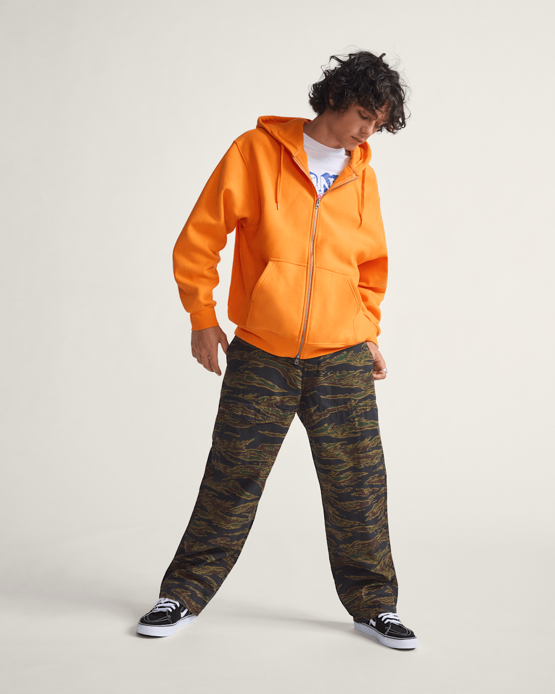 Women|Men Vans Skate Zip Hoodie by Atiba Jefferson in Atiba Solar Orange