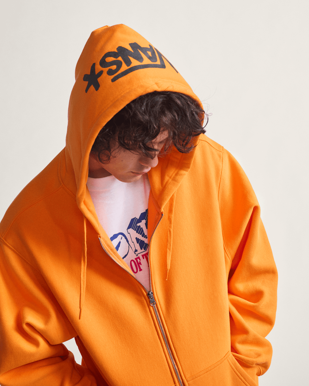 Women|Men Vans Skate Zip Hoodie by Atiba Jefferson in Atiba Solar Orange