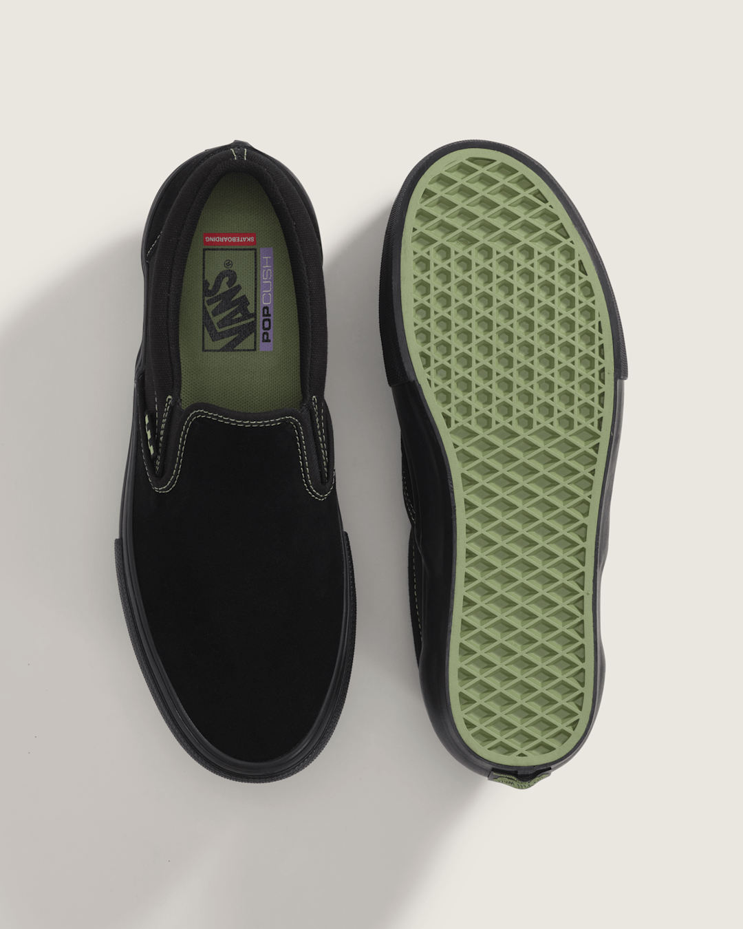 Women|Men|Sale Vans Skate Slip-On Shoe in Black / Olive Green