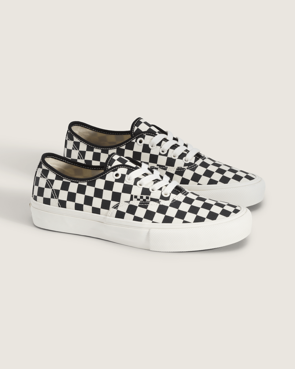 Women|Men|Sale Vans Skate Authentic Checkerboard Shoe in Black / Marshmallow White