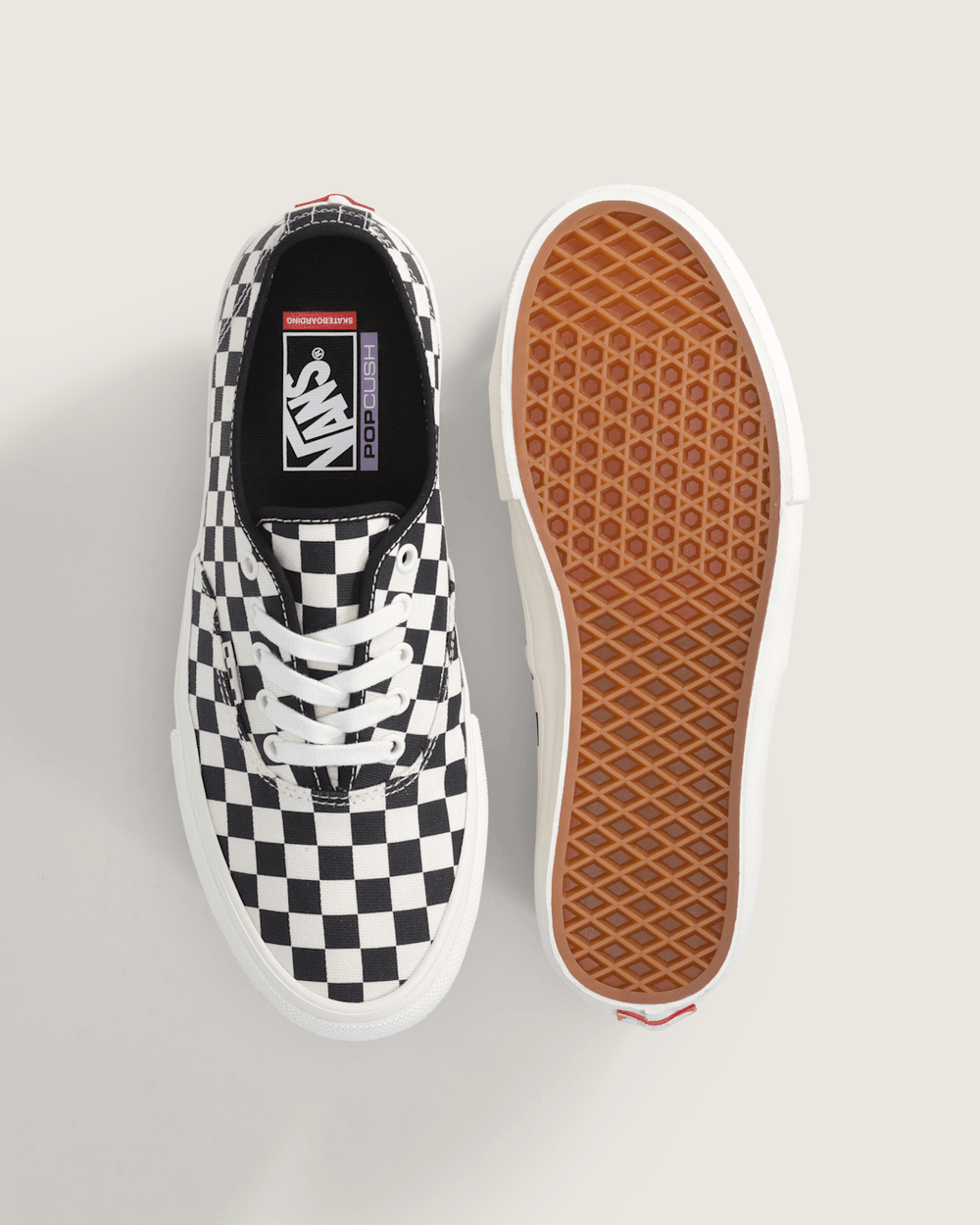 Women|Men|Sale Vans Skate Authentic Checkerboard Shoe in Black / Marshmallow White