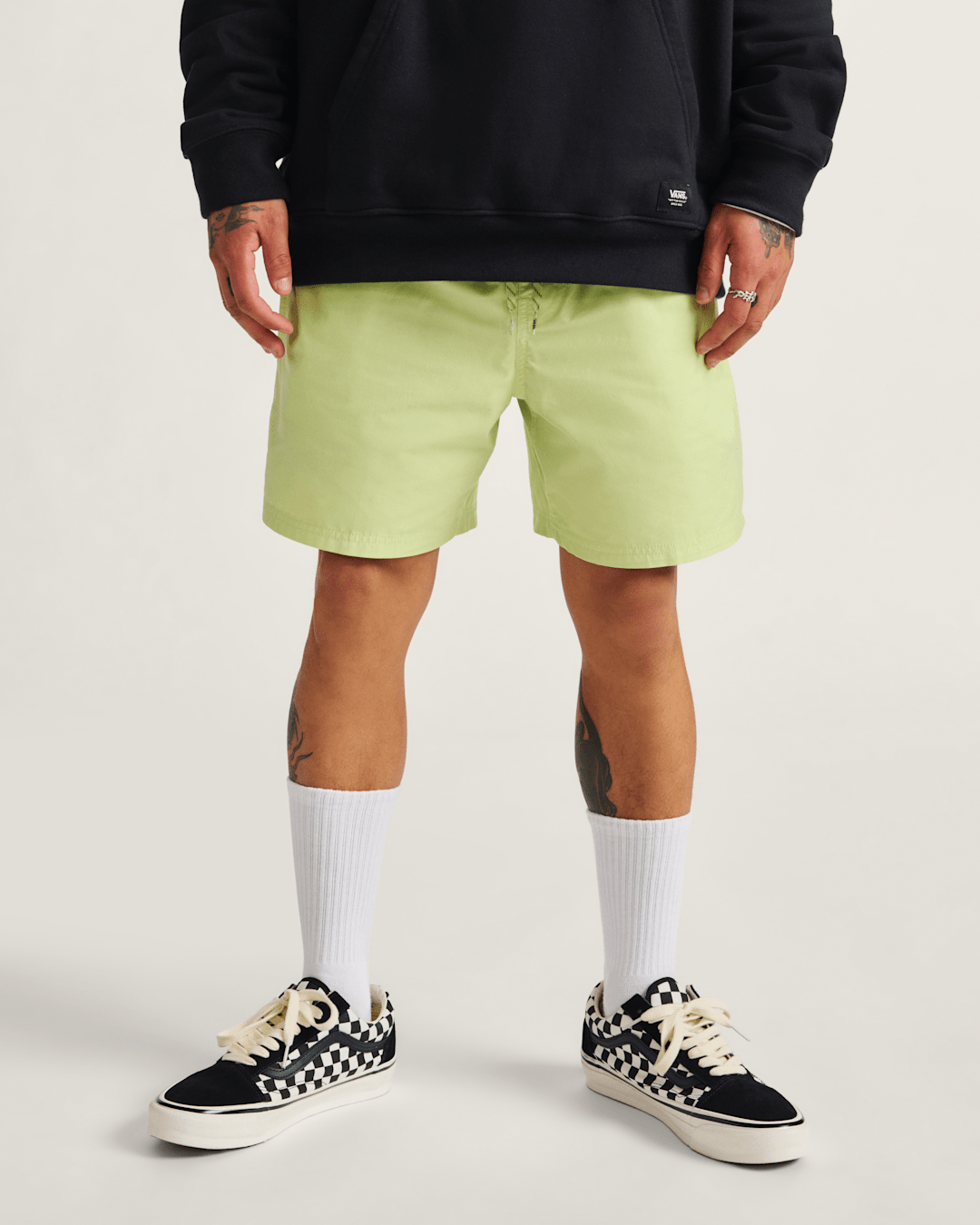 Women|Men Vans Primary Solid Elastic 17'' Boardshorts in Shadow Lime Green